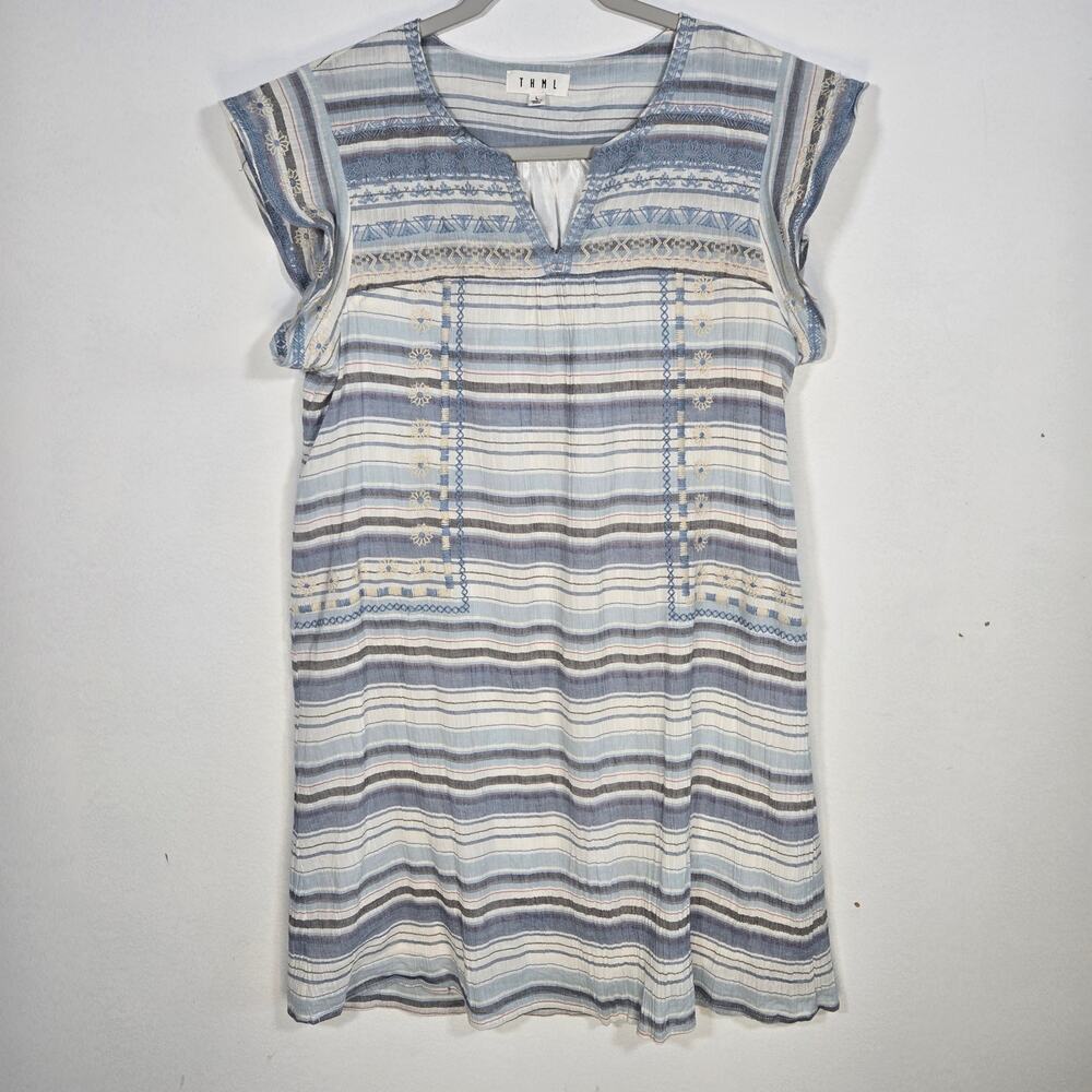 THML Blue Striped Dress. Size Large.